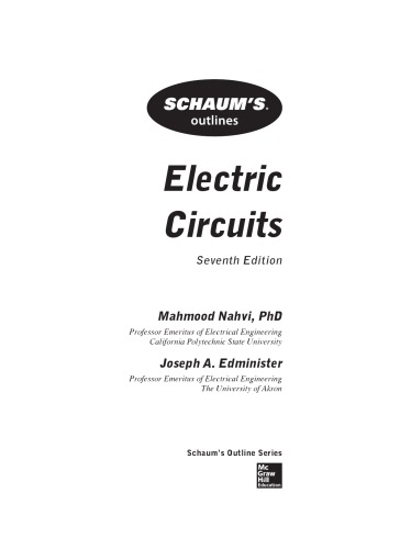 Schaum’s Outline of Electric Circuits [7th ed.] - 9781260011975